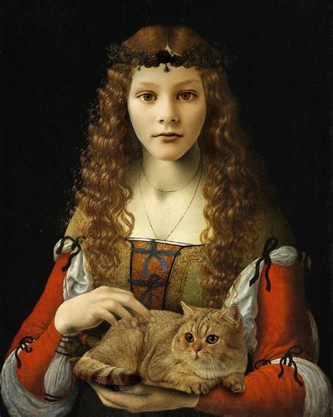 Girl With Cat Portret Painting Renaissance Baroque Period Painting By