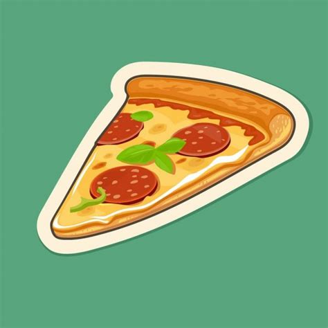 Slice Of Pizza Pepperoni Isolated Vector Flat Illustration For Poster Menus Logotype