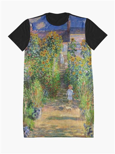 Vestido camiseta Claude Monet Jardín de girasoles de Monet en el