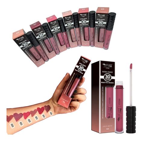 12 Batom Matte Nude Líquido Max Love 30 Horas Atacado Revend