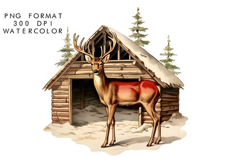 Watercolor Christmas Reindeer Clipart Graphic By Watercolorbykr