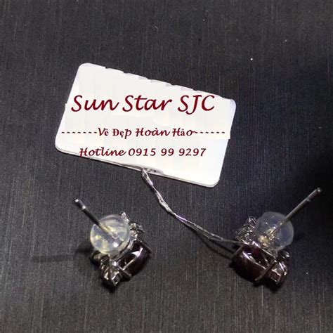 BÔNG TAI ĐÍNH ĐÁ QUÝ RUBY- KIM CƯƠNG TẤM TỰ NHIÊN ST0206 - SUN STAR S.J ...