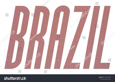 Brazil Word Terracotta Colored Fabric Texture Stock Photo 1423295987