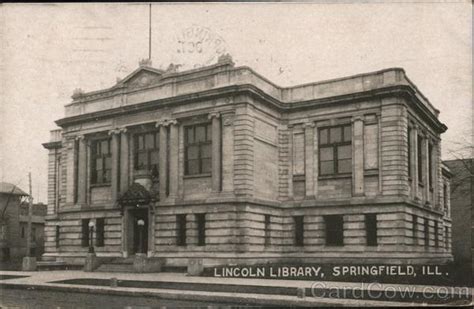 Lincoln Library Springfield, IL Postcard