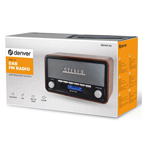 Denver DAB 18 Retro DAB Radio Bluetooth Mørk træ 399 DKK