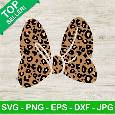 Minnie Mouse Bow Leopard Svg Cheetah Bow Svg Disney Minnie Svg