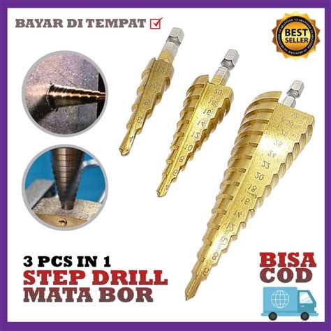 In Set Mata Bor Step Pagoda Hss Spiral Titanium Coated Mata Bor