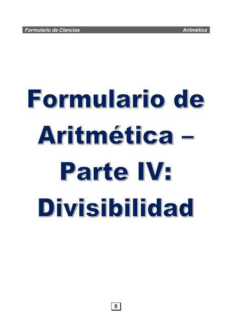 Aritmética IV Divisibilidad Study Ingeniería uDocz