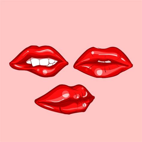 Premium Vector Red Women Lips Collection