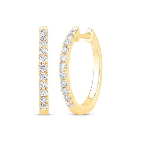 Diamond Hoop Earrings 1/4 ct tw 10K Yellow Gold | Kay