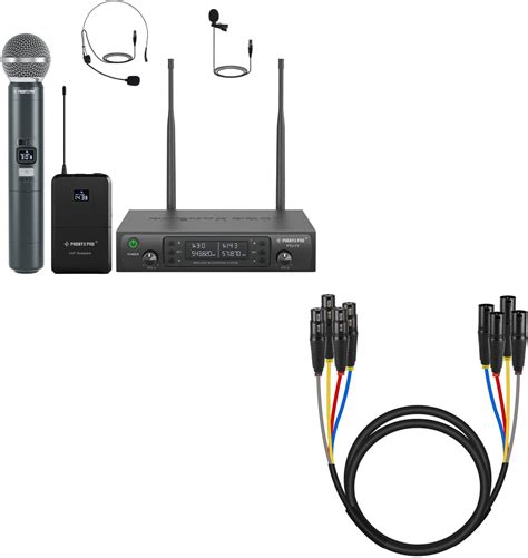 Amazon Phenyx Pro Wireless Microphone System 2x100 Adjustable UHF