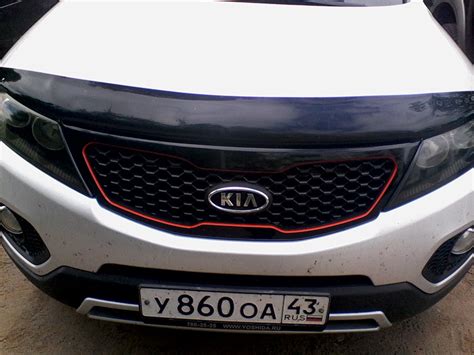 тонировка головного света, красная кайма на решетку радиатора — KIA ...