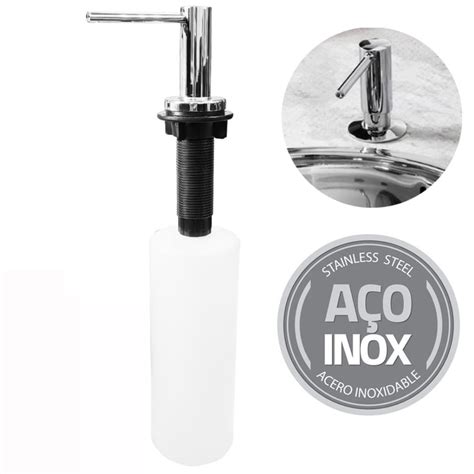 Dispenser Dosador De Detergente Sab O Liquido Sabonete Inox Polido