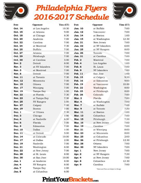 Philadelphia Flyers Schedule 2024 24 Printable - Ola Lauryn