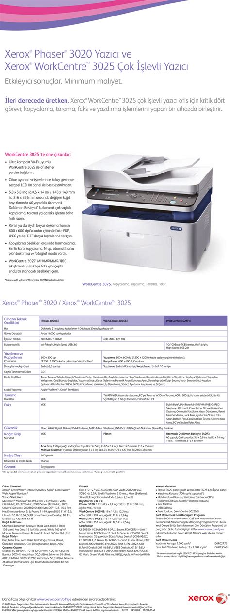 Xerox Workcentre V Bi Fotokopi Taray C Wi Fi Mono Lazer Yaz C