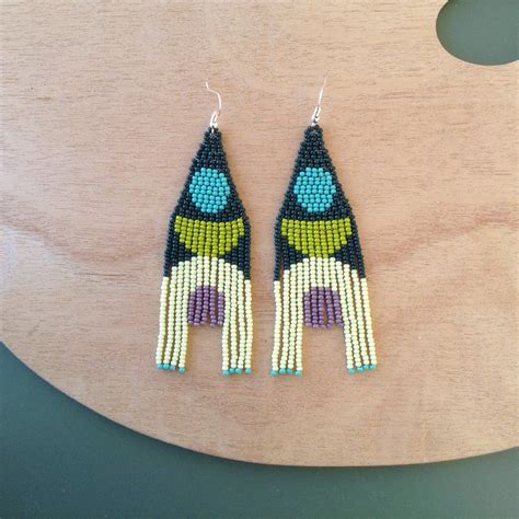 Geometric Dangle Earringsmodern Fringe Earringsbauhaus Etsy Seed