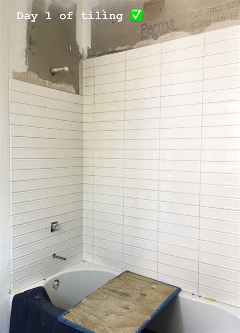 Stacked Subway Tile Bathroom Handmade Subway Tile Beveled Subway Tile