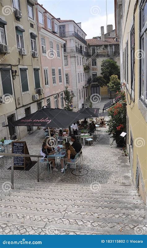 Lisbon 16th July Commercial Street In Baixa Chiado District In Lisbon