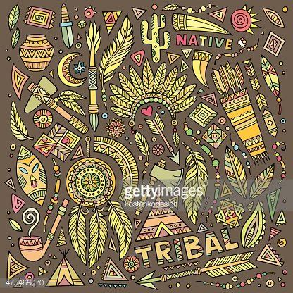 Tribal Native American Set Of Symbols Stock Vector | Royalty-Free ...