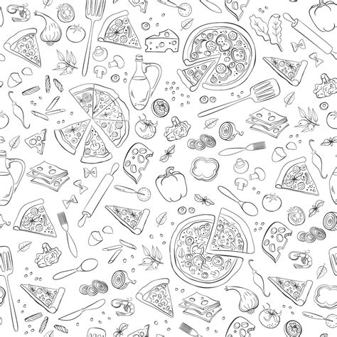 Premium Vector Pizza Seamless Pattern