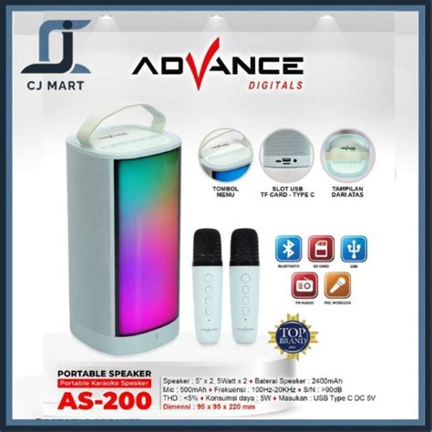 Jual Advance Portable Speaker Bluetooth Karaoke Mini As Free Mic