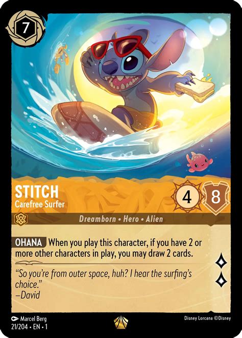 Stitch Carefree Surfer The First Chapter Disney Lorcana