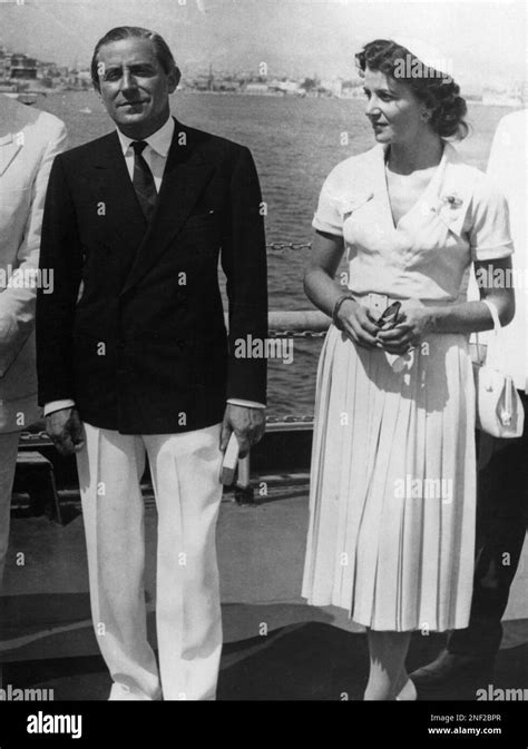 Greek shipping millionaire Stavros Niarchos and his wife Eugenie are shown in summer 1956 on ...