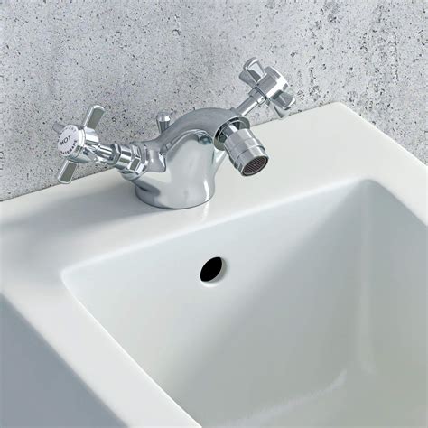 Nuie Beaumont Luxury Mono Bidet Mixer Chrome Tap With Pop Up Waste I306X