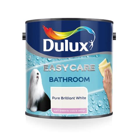 Dulux Easycare Bathroom Soft Sheen Paint Pure Brilliant White L On Onbuy