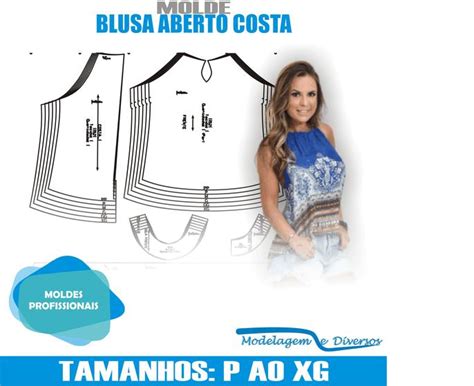 Molde Blusa Aberto Costa Modelagem Diversos Correios Armarinhos