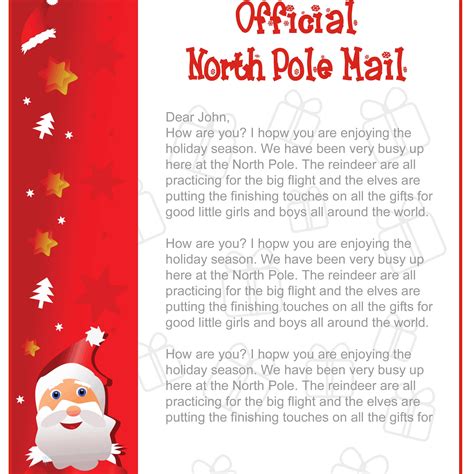 Free Printable Santa Letters From North Pole Free Resume Templates