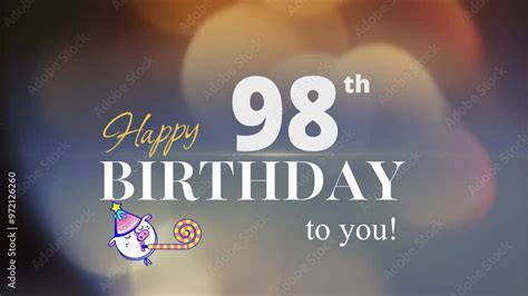 98th Happy Birthday With Gold Particles Background 98th Year Happy