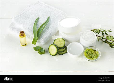 Cucumber And Aloe Cosmetic Cream Face Skin And Body Care Hygiene