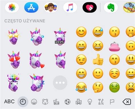 Ukryj Często używane naklejki Memoji Animoji z klawiatury Emoji w