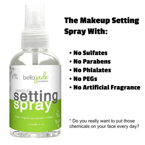 Organic Green Tea Makeup Setting Spray with MSM and DMAE - Natural Anti