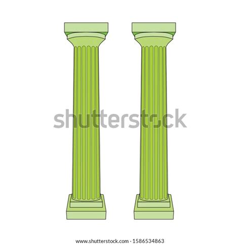 Two Pillars Vector Illustration White Background Stock Vector (Royalty ...