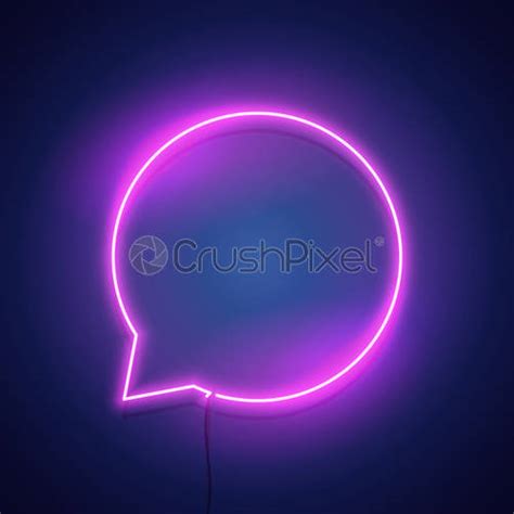 Vector Illustration Speech Bubble Neon Lamp Wall Sign Isolated On