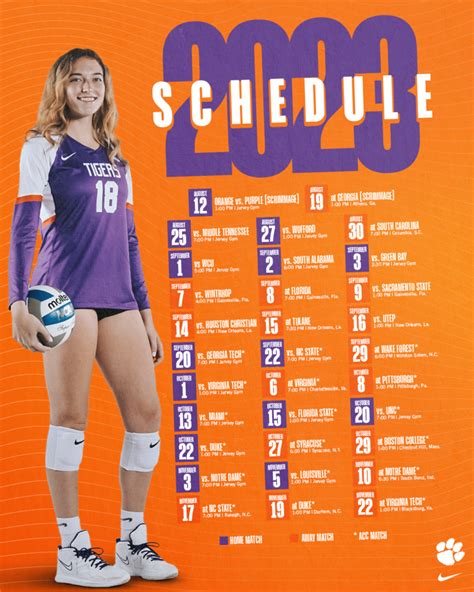 Volleyball Reveals 2023 Schedule – Clemson Tigers Official Athletics Site