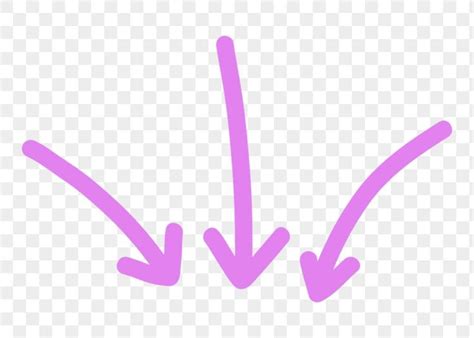 Cute Arrow Png Doodle Sticker Purple Hand Drawn Design Transparent
