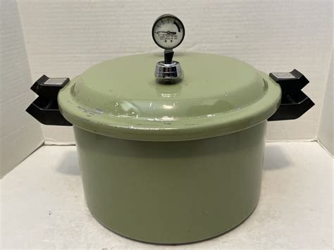 Vintagepre Ownedsears Avocado Green 16 Qt Pressure Cookercanner Ebay