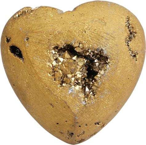 Amazon Mookaitedecor Gold Titanium Coated Agate Druzy Heart