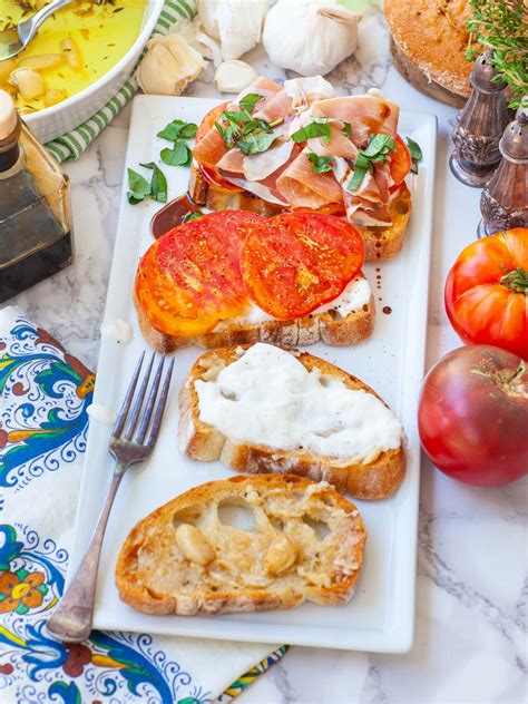 Tomato Burrata Prosciutto Sandwiches With Garlic Confit Tatyanas