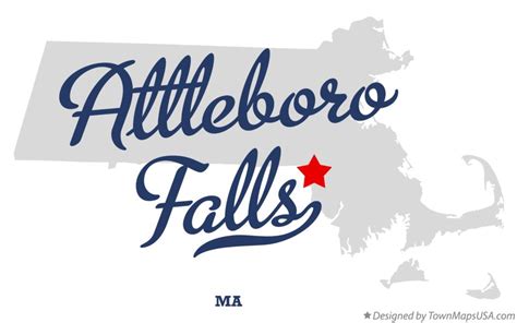 Map of Attleboro Falls, MA, Massachusetts