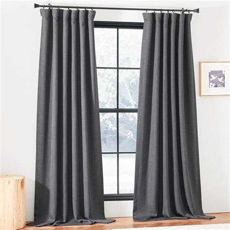 Amazon NICETOWN Faux Linen Room Darkening Curtains 96 Inches Long