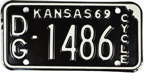 1969 Kansas Motorcycle License Plate Brandywine General Store