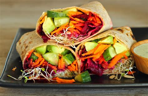 Raw Veggie Wraps With Tahini Yogurt Sauce Lieslicious