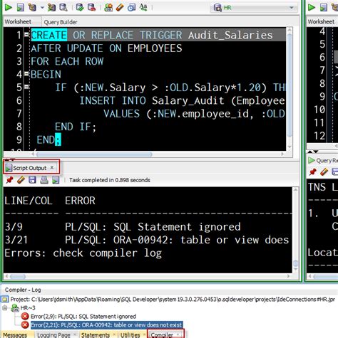 Plsql Unable To Create A Trigger In Oracle Sql Stack Overflow