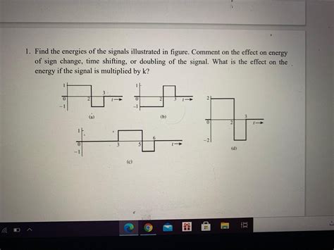 Solved Find The Energies Of The Signals Illustrated In Chegg