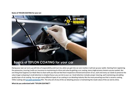 Teflon Coating Is Most Important For Car Paint Protection By Exppress Car Wash Issuu