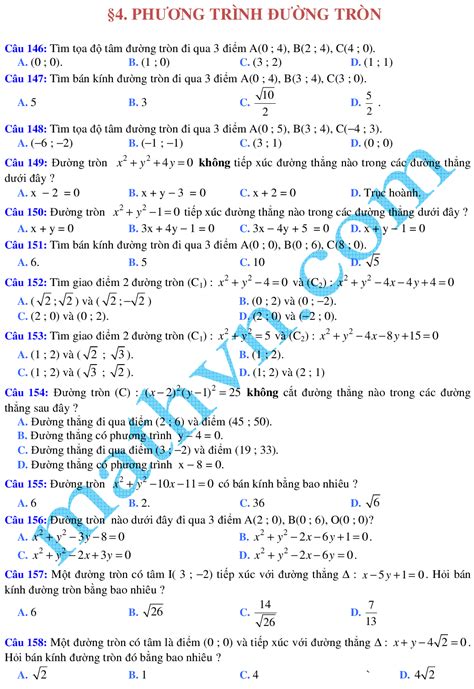 395 câu trắc nghiệm phương pháp tọa độ trong mặt phẳng có đáp án theo